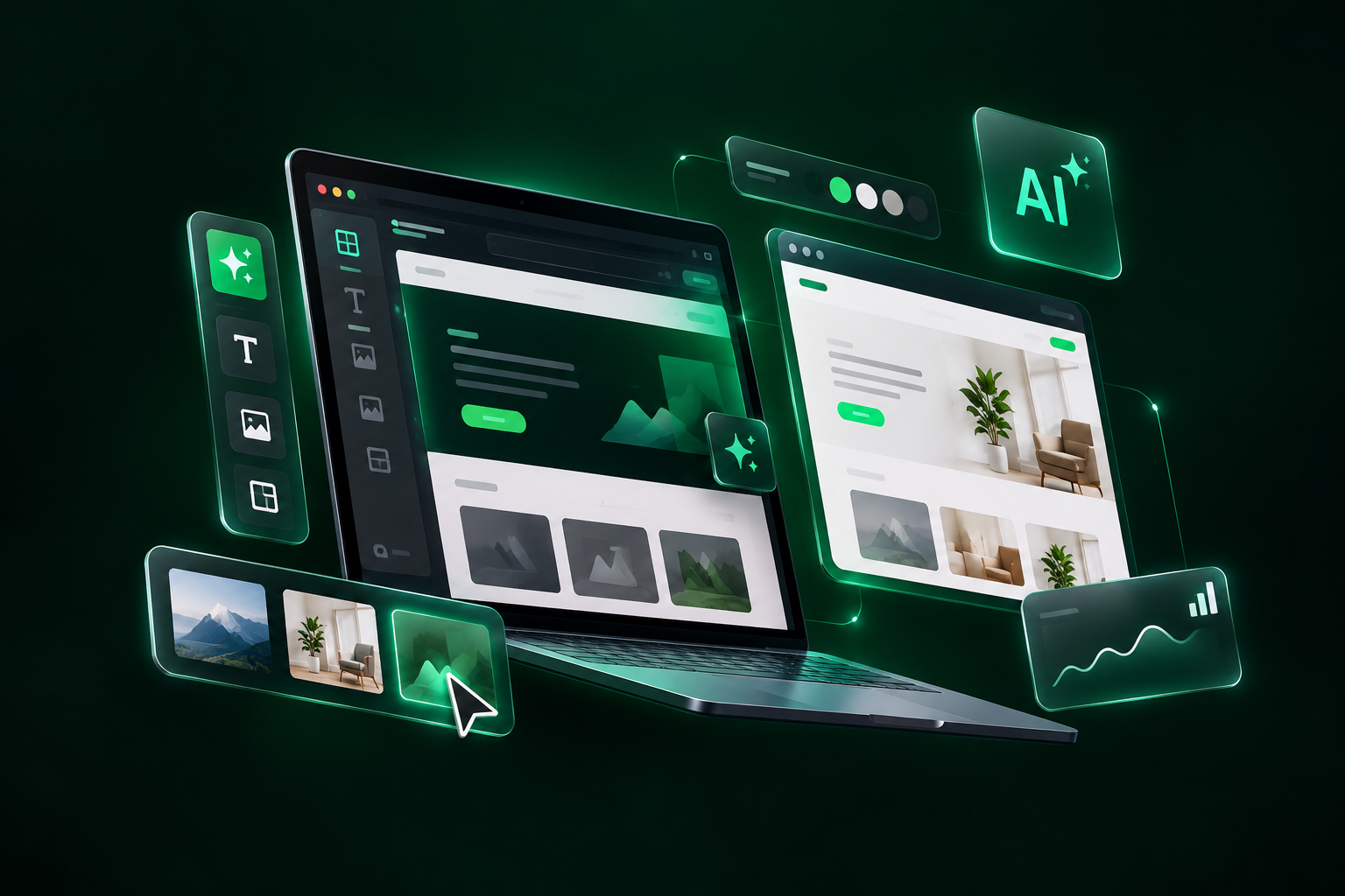 AI-Assisted Website Creation 3D Artwork